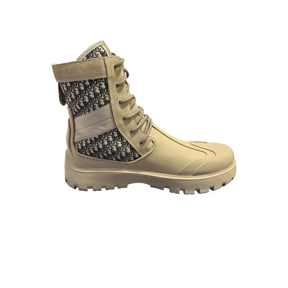 Christian Dior Garden Oblique Lace-Up Boots Size 45 (US 12)